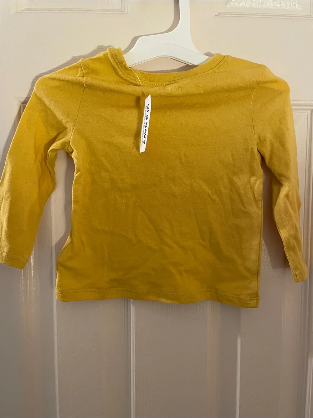 Long-Sleeve Heart Graphic Top - Mustard Yellow Nwt 12/18mon Old Navy